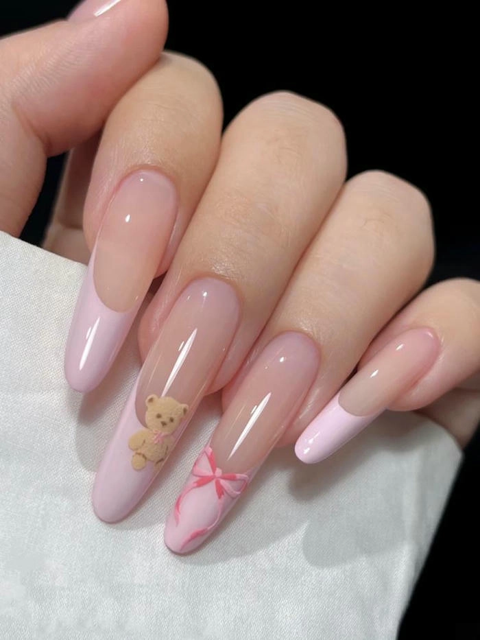 nail sơn đầu móng trắng dài
