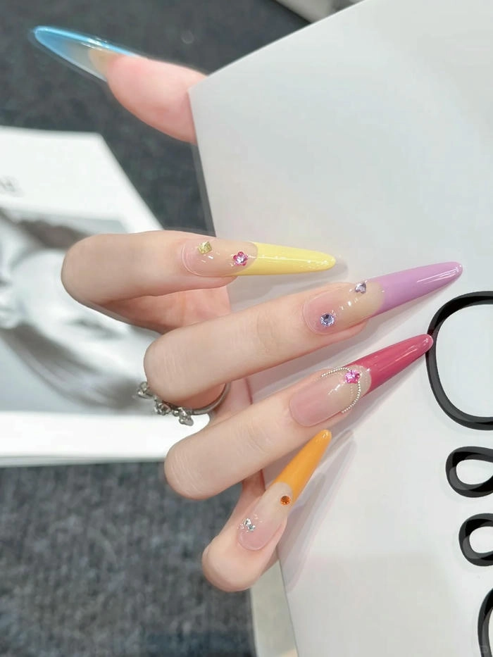nail sơn pastel móng dài