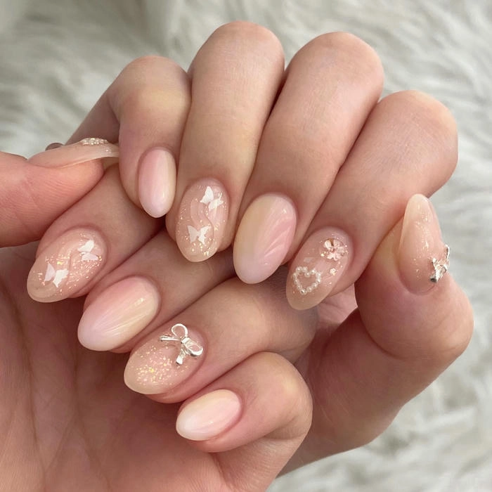 nail tay xinh đơn giản nhẹ nhàng