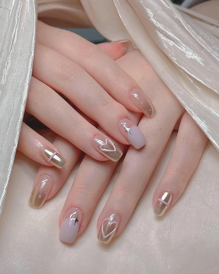 nail tay xinh móng vuông