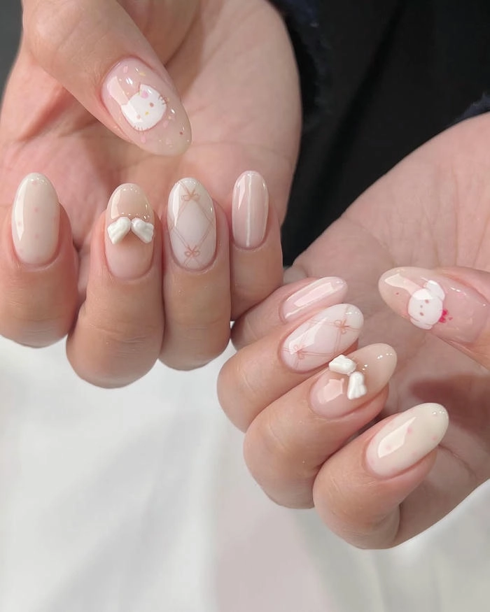 nail tay xinh vẽ hình cute