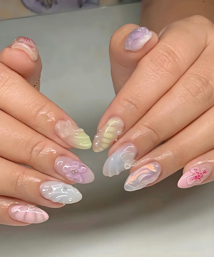 nail tròn nhọn cute