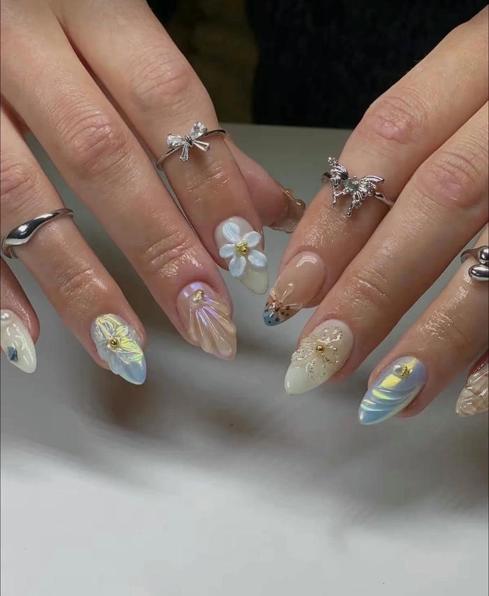 nail tròn nhọn siêu đẹp