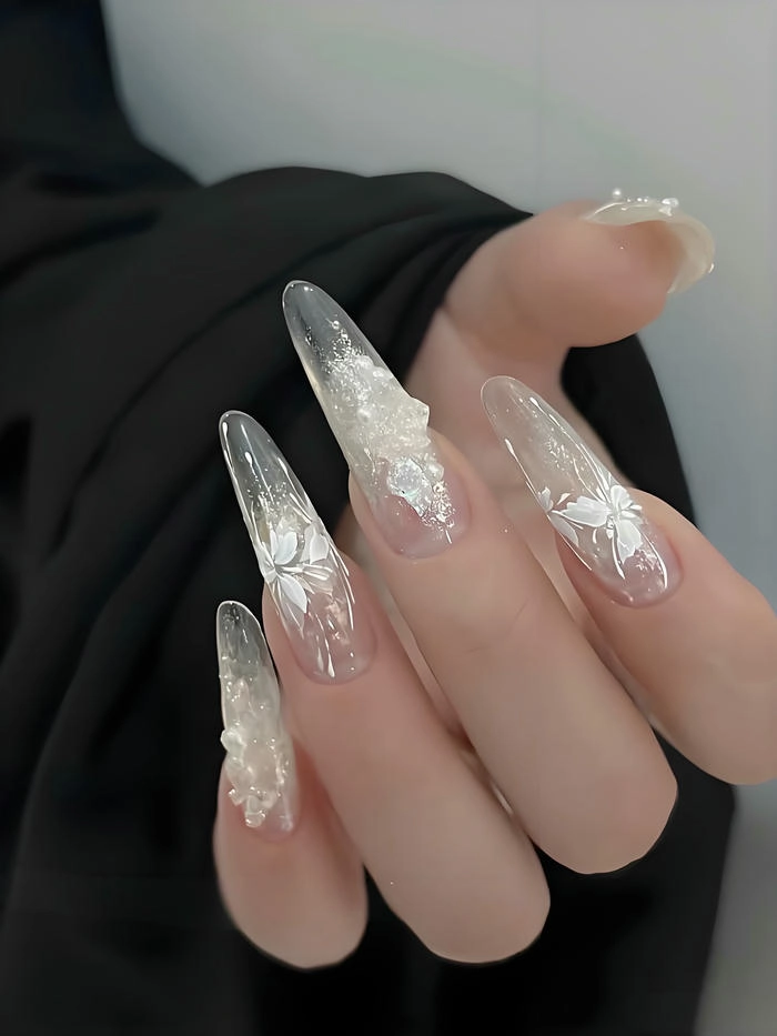 nail trong suốt siêu đẹp