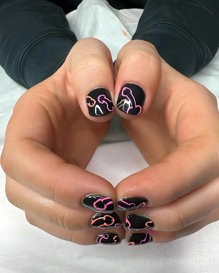 nail vẽ hình con ciu đơn giản