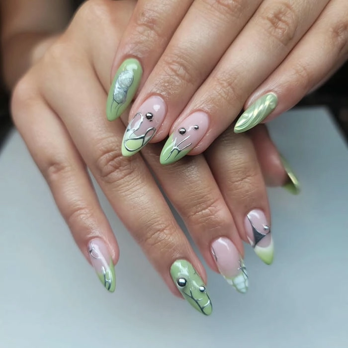 nail xanh lá đẹp