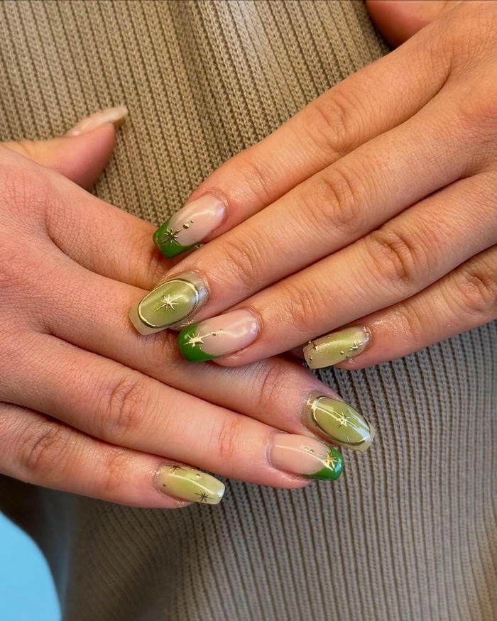 nail xanh lá nhạt