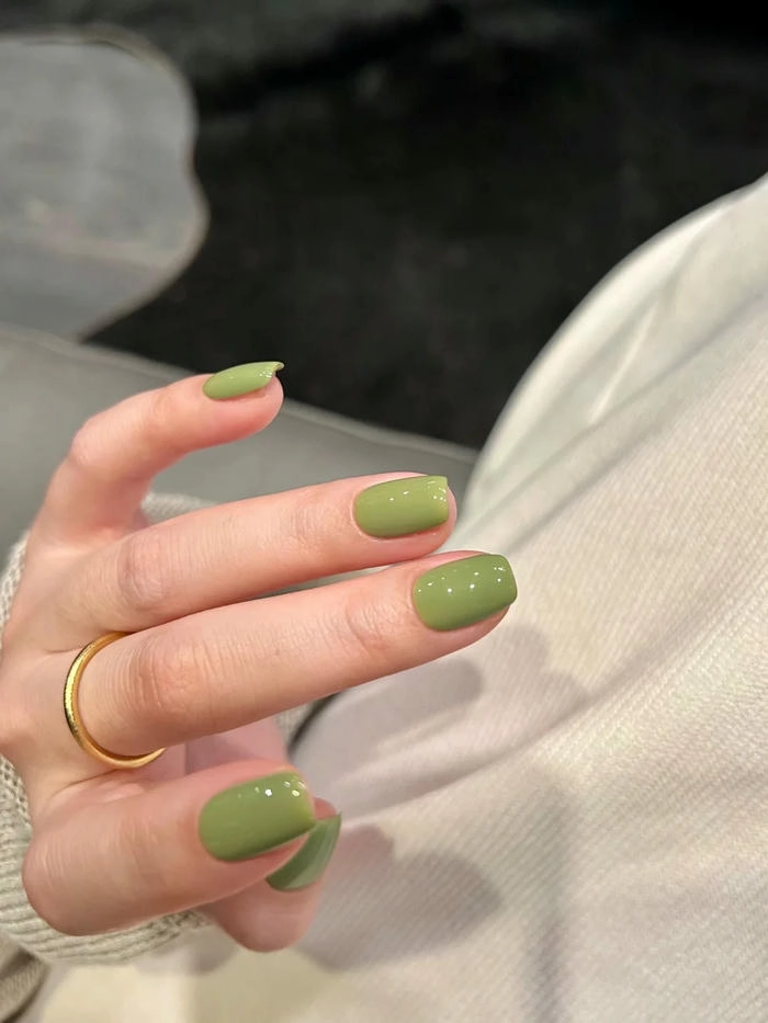 nail xanh lá sơn trơn