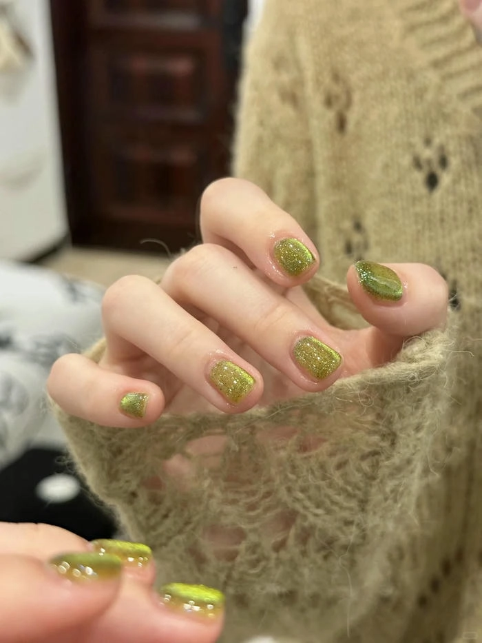 nail xanh lá trơn đẹp