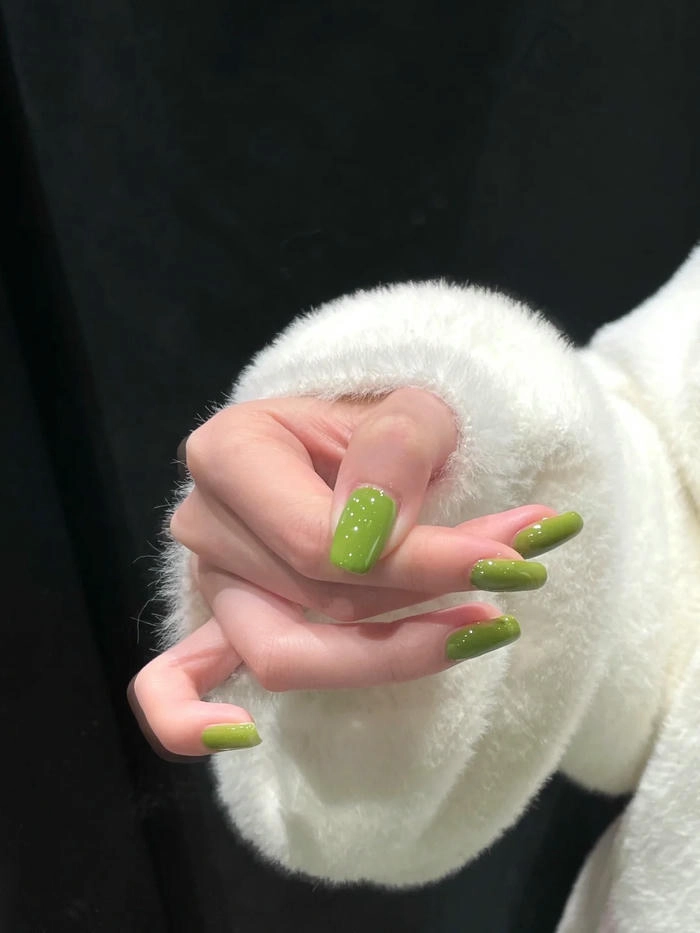 nail xanh lá trơn