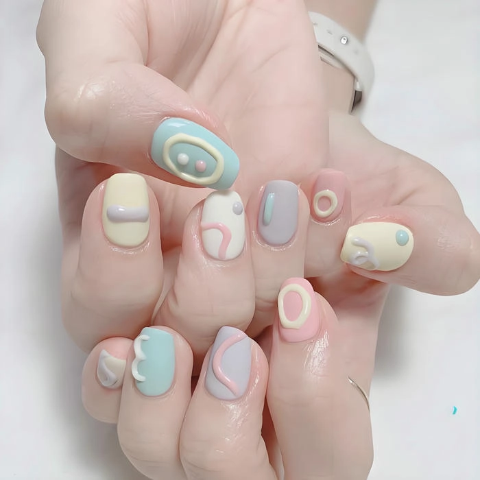 sơn móng tay pastel dễ thương