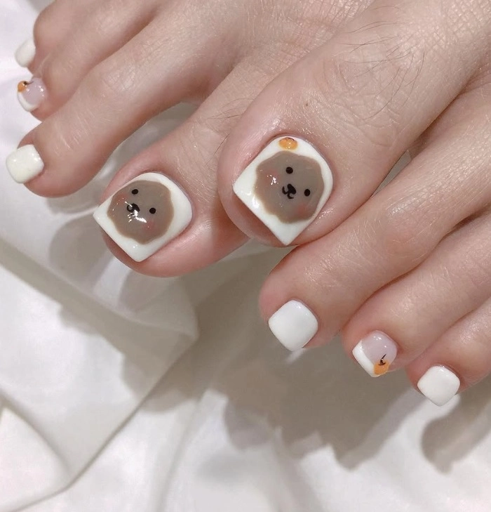 Mẫu nail chân đẹp tôn da nhẹ nhàng
