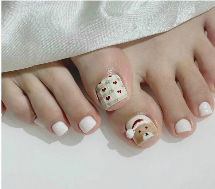 Mẫu nail chân gấu nâu nổi bật