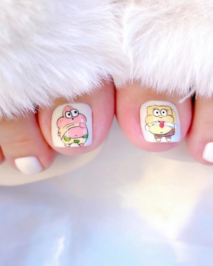 Mẫu nail chân ngắn nhẹ nhàng mùa hè