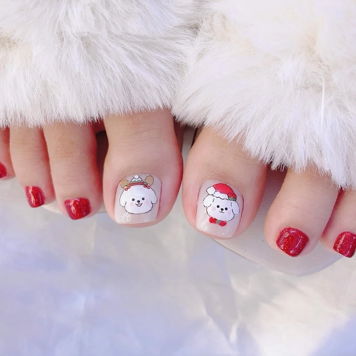 Mẫu nail chân ngắn trắng sữa