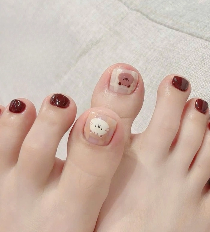 Mẫu nail chân xinh tôn da