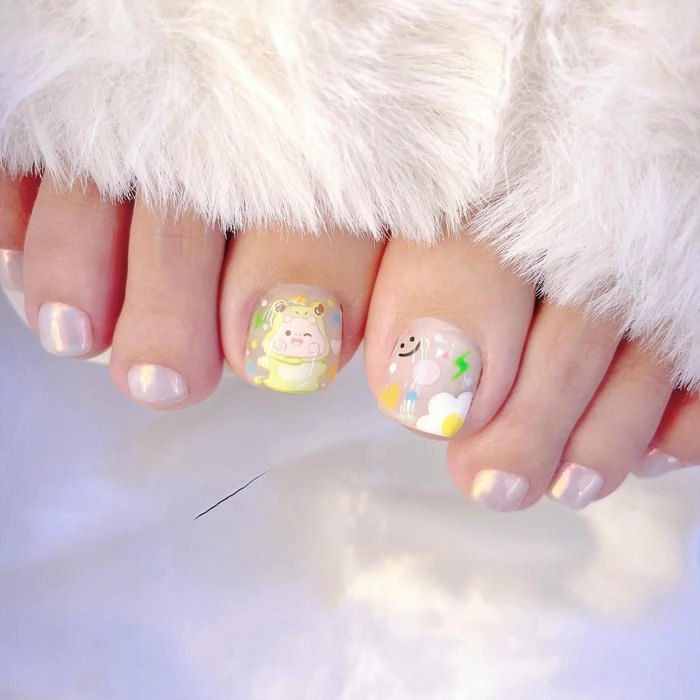 Mẫu nail cho móng chân ngắn