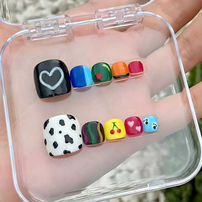 Nail box chân có hoạt tiết cute