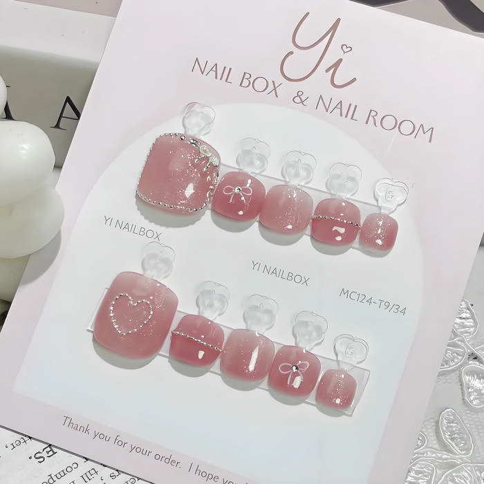 Nail box chân màu hồng thạch