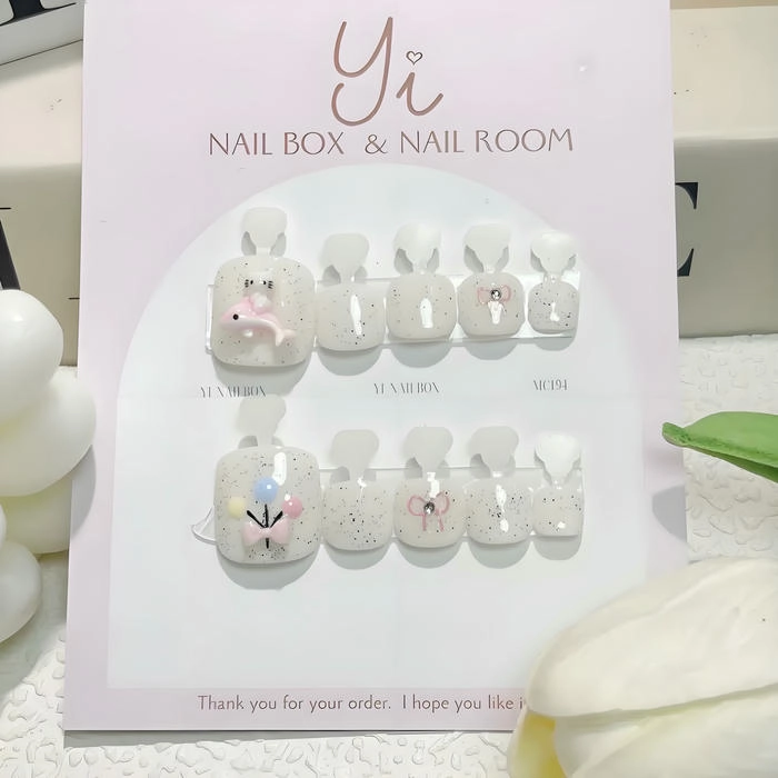 Nail box chân màu trong suốt