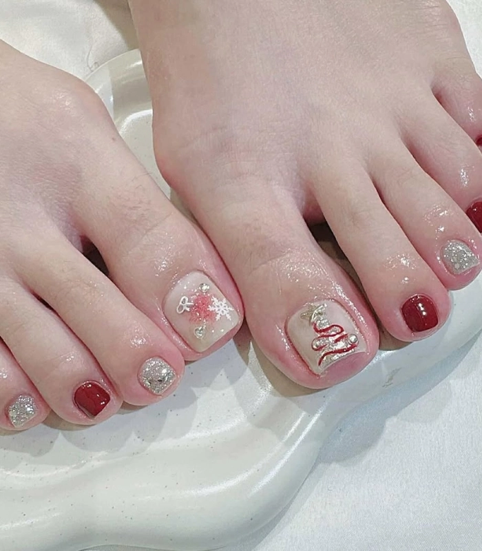 Nail chân đơn giản xinh và sang