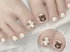 Nail chân gấu nâu cute xịn sò cho hội bánh bèo mê dễ thương