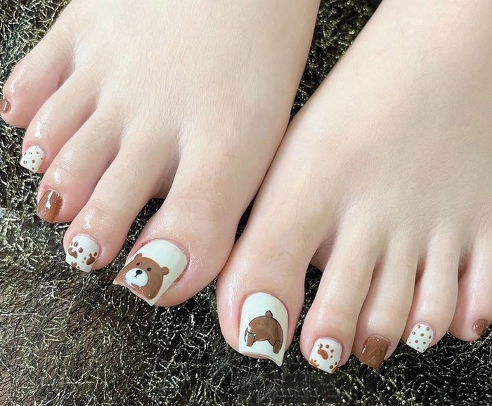 Nail chân gấu nâu dễ làm tại nhà