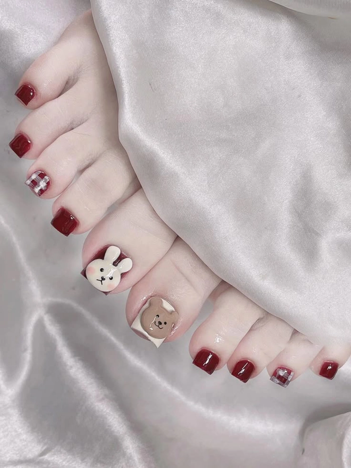 Nail chân gấu nâu hot trend