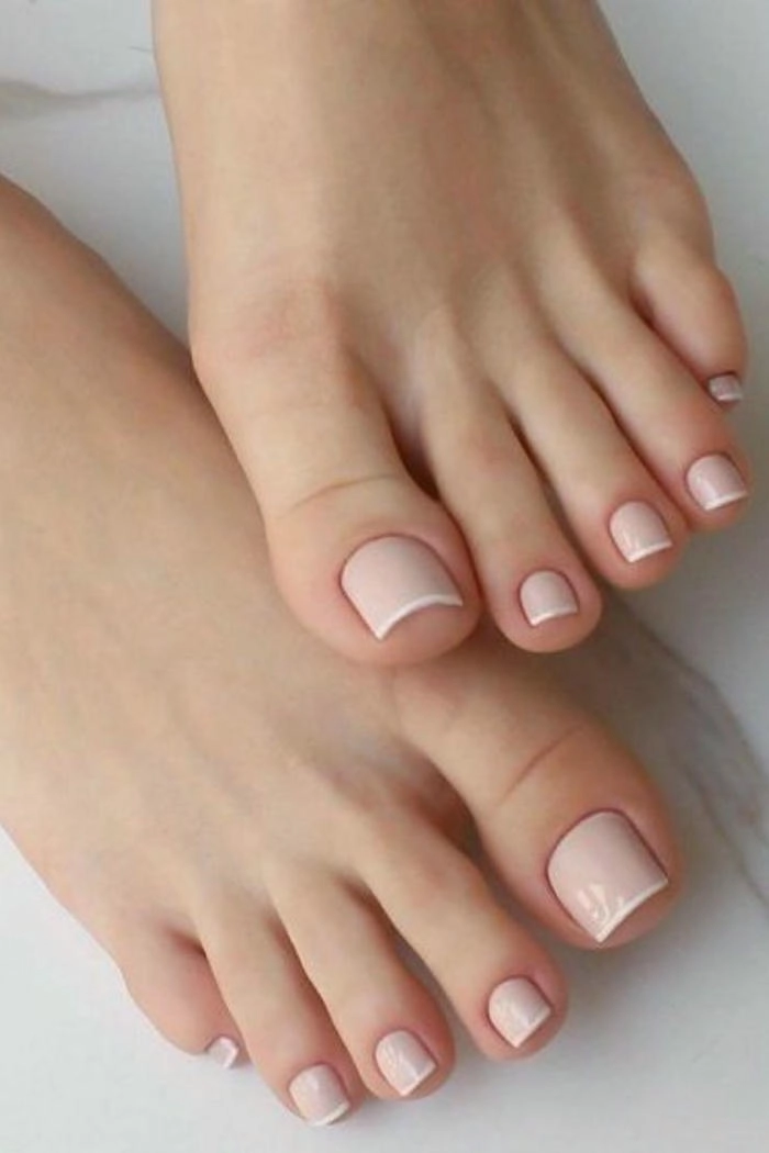 Nail chân màu nude nhẹ nhàng