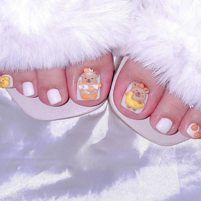 Nail chân móng ngắn kiểu tối giản