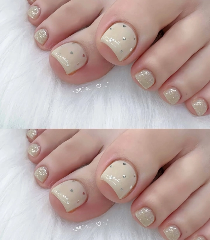 Nail chân mùa hè phong cách tối giản