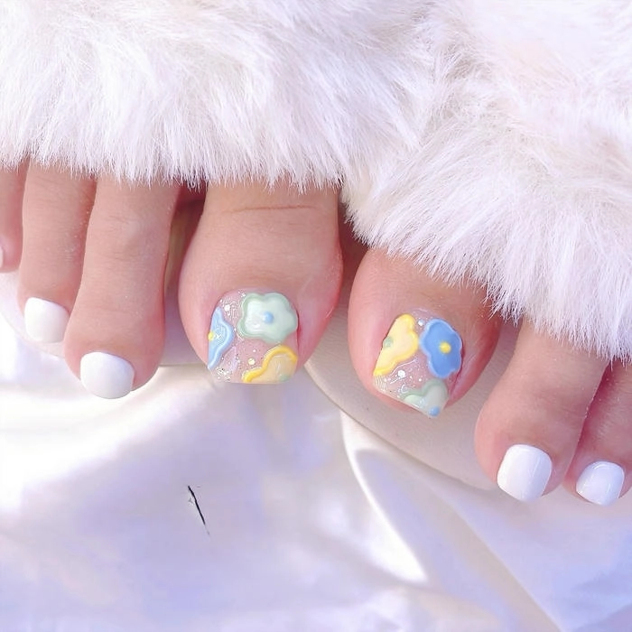 Nail chân ngắn màu nude