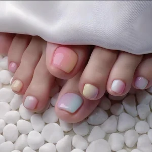Nail chân ombre kiểu Hàn xẻng