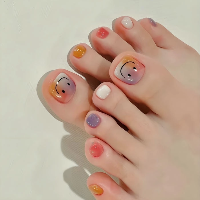 Nail chân ombre pastel siêu xinh