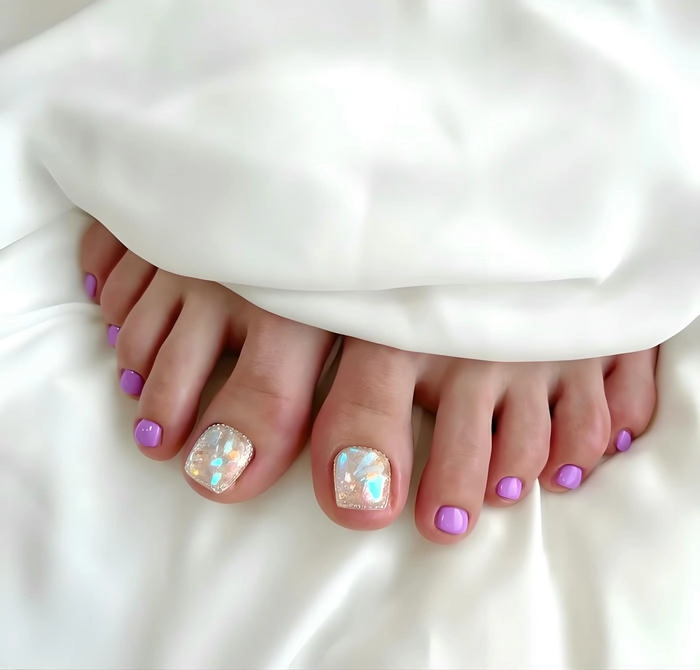 Nail chân tím cho da trắng