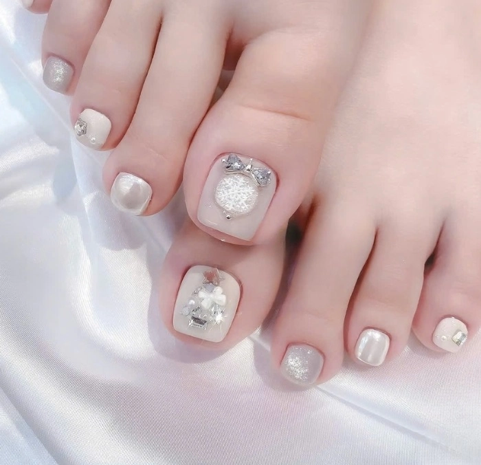 Nail chân tone da nhẹ nhàng