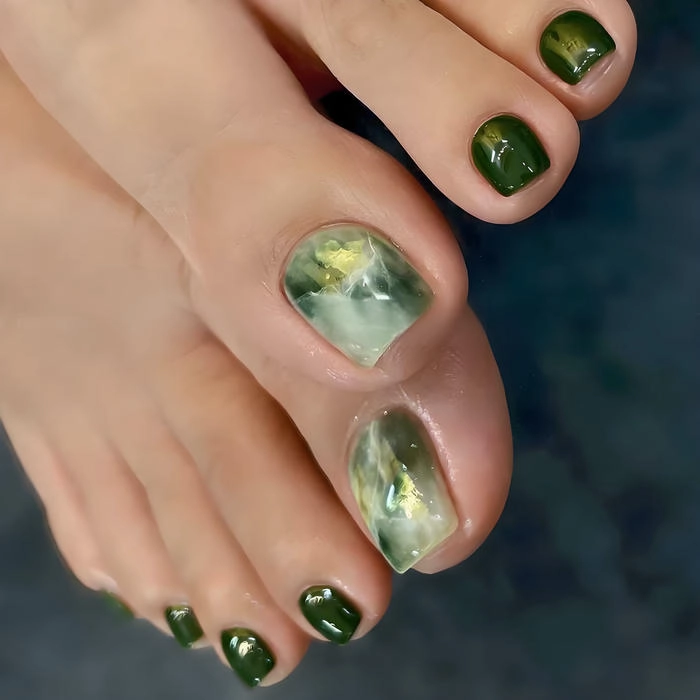 Nail chân vân đá màu xanh ngọc