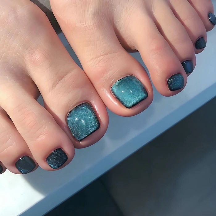 Nail chân xanh ngọc hot trend