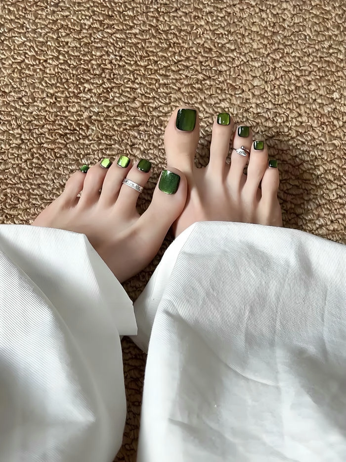 Nail chân xanh ngọc siêu cấp chill