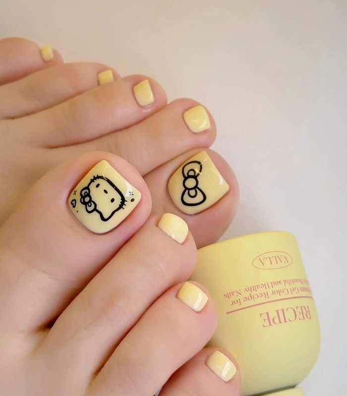 Nail móng chân mùa hè hello kitty