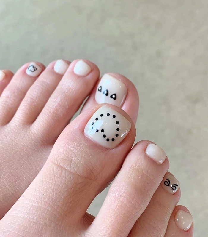Nail móng chân mùa hè phong cách Hàn Quốc