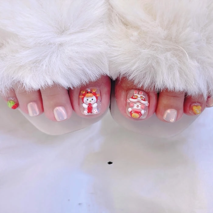 Nail móng chân ngắn kiểu Hàn