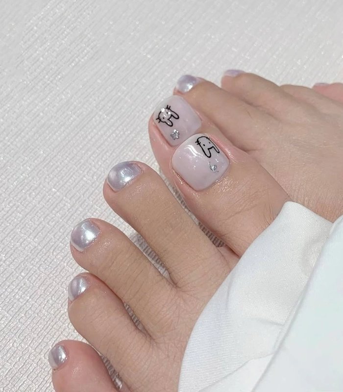 Những mẫu nails chân xinh đơn giản