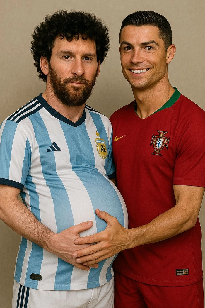 Ảnh Ronaldo và Messi meme hài hước