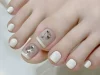 129+ mẫu nail chân màu trắng xinh xịn cực tôn da cho nàng