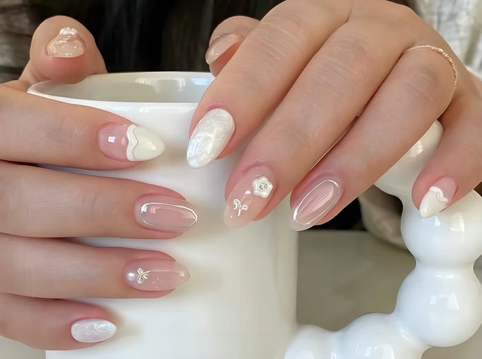 Mẫu nail ngọc trai đi tiệc