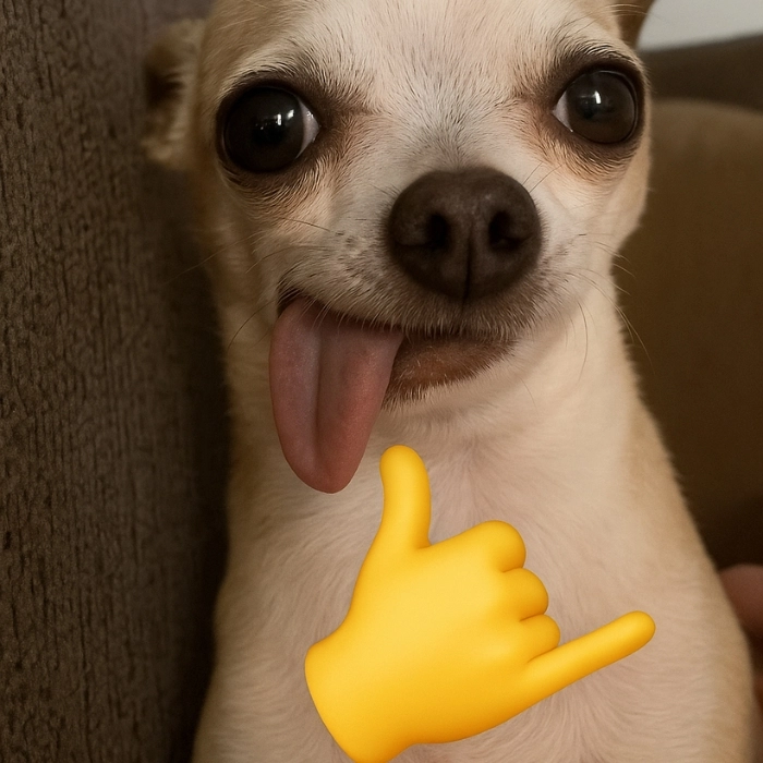 Meme Chihuahua cười ra nước mắt
