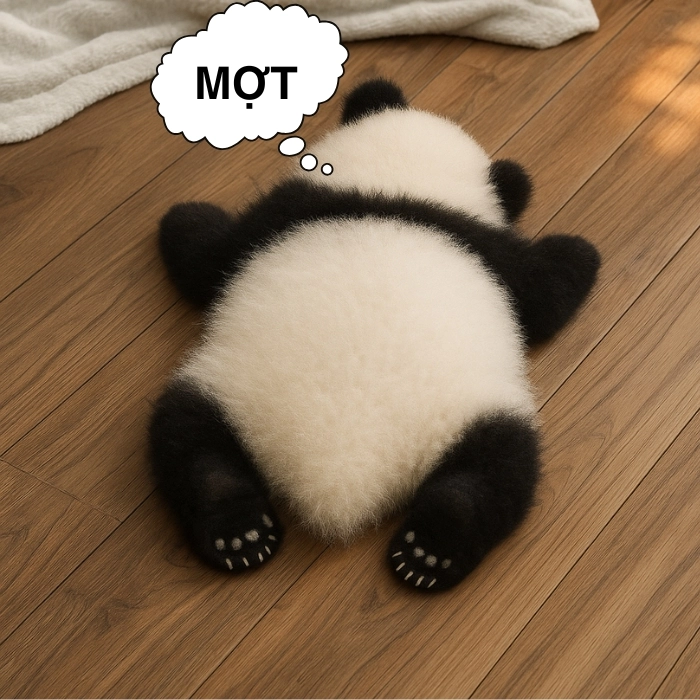 Meme gấu trúc mệt mỏi ngồi gục