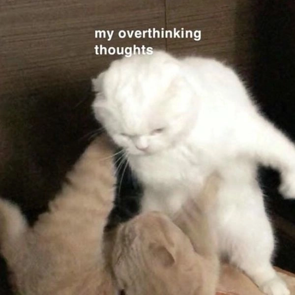 Meme overthinking cực relatable