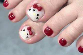 179+ mẫu nail chân Hello Kitty xinh xỉu, nhìn phát mê ngay!